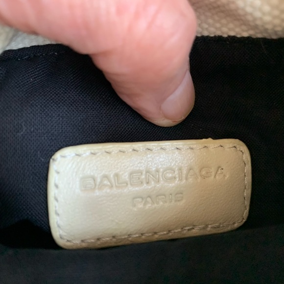 Balenciaga Paris Motorcross Drawstring New Off White Leather trim Pouch - Picture 6 of 7